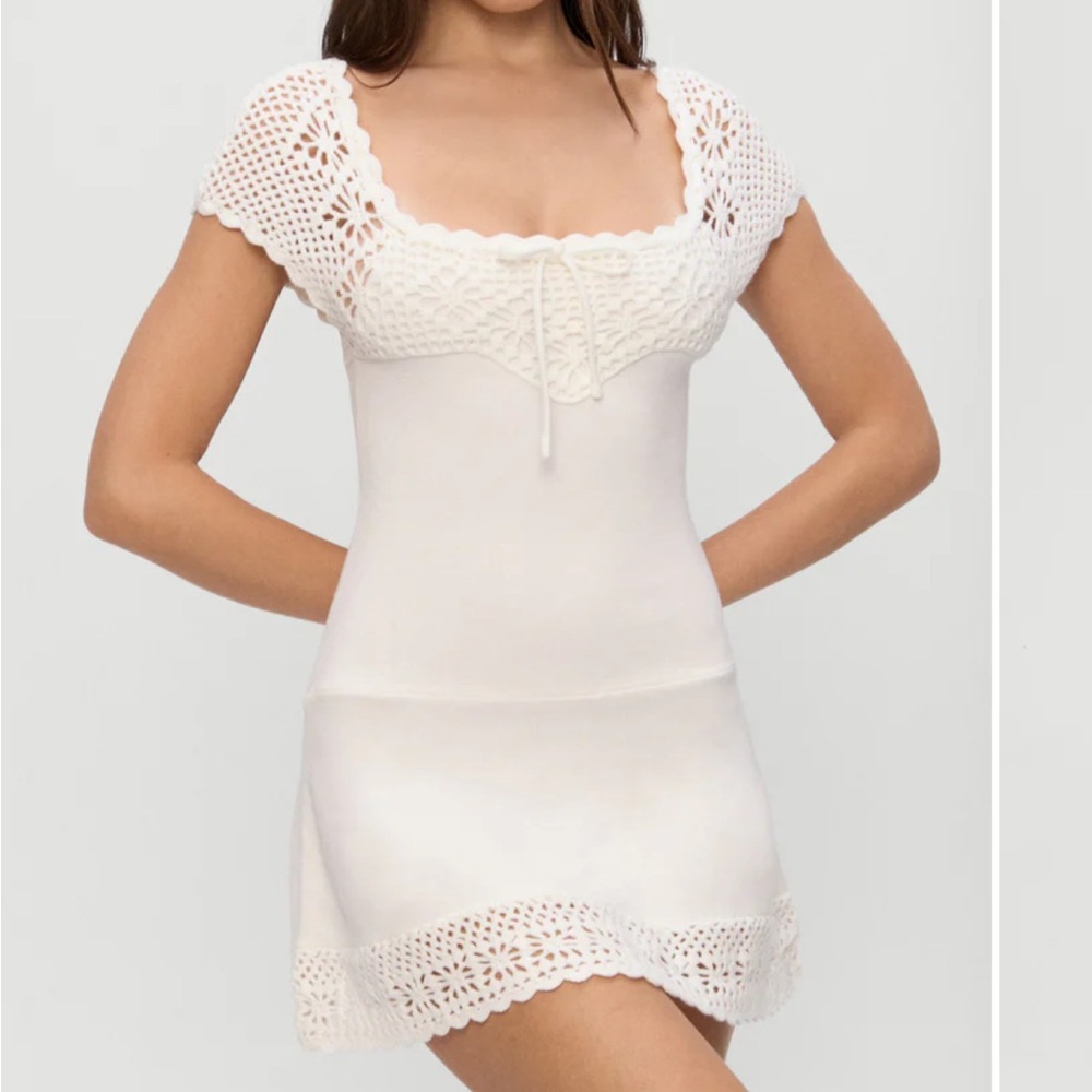 Lover Crochet Knit Mini Dress nwt